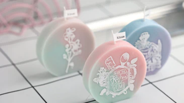 スタンプ転写紙ピラーキャンドル
